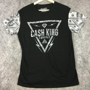 Fresh Laundry T Shirt M Womens Cash King Diamond Dollar Bills Print Graphic